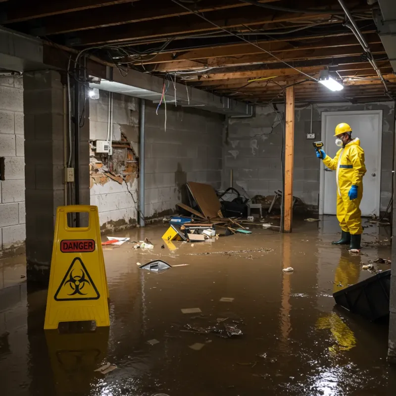 Flooded Basement Electrical Hazard in Blackford County, IN Property