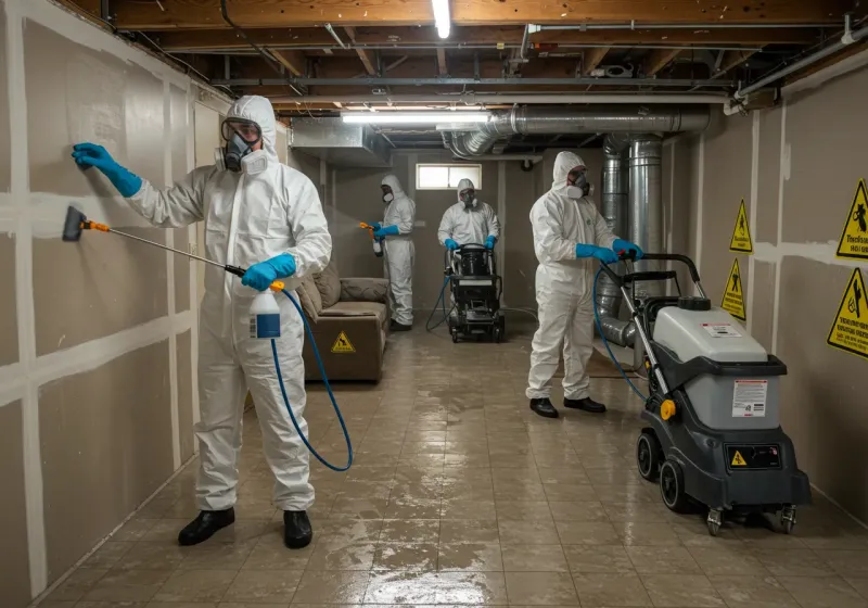 Basement Moisture Removal and Structural Drying process in Blackford County, IN